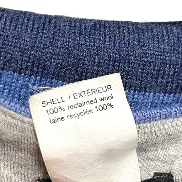 PRELOVED Reclaimed 100% Wool Striped Sweater Cardigan XS - Picture 6 of 10